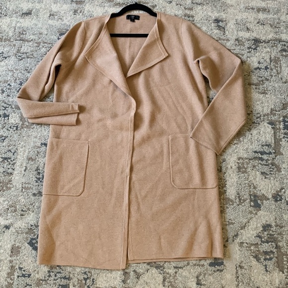 J. Crew 365 Sophie Tan Open Front Cotton/Merino Wool Blend‎  Sweater Blazer S - Picture 3 of 12